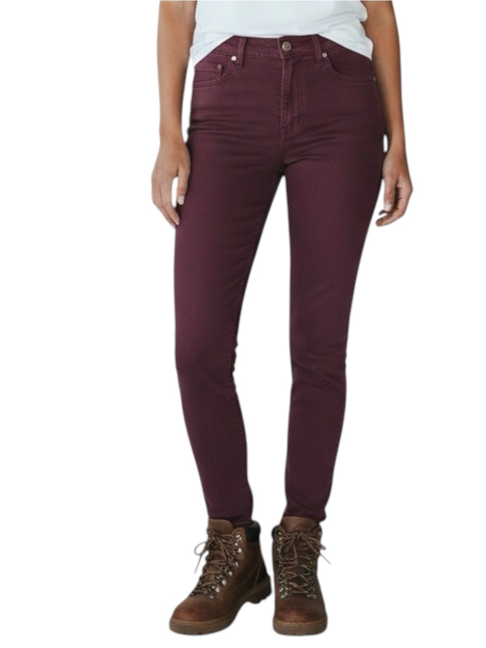 AG ADRIANO GOLDSCHMIED “The Farrah Skinny” Jeans in Burgundy Size 27R